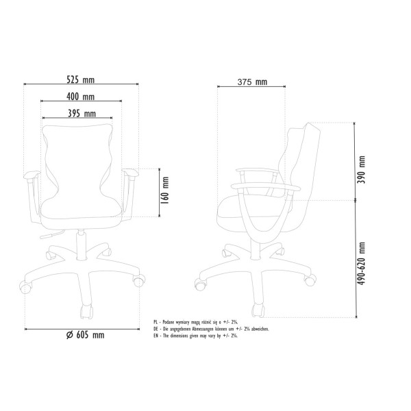 Ergonomiczne krzesło młodzieżowe niebieskie Norm Black VS06