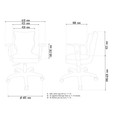 Ergonomiczny fotel biurowy antracytowy Uni Black TW17 rozmiar 6