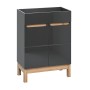 Szafka pod umywalkę stojąca 60 cm szary grafit połysk BALI 820