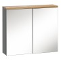 Szafka łazienkowa z lustrem 60 cm szary grafit połysk BALI 840