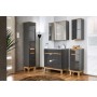 Szafka łazienkowa z lustrem 80 cm szary grafit połysk BALI 841