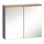 Szafka łazienkowa z lustrem 80 cm szary grafit połysk BALI 841