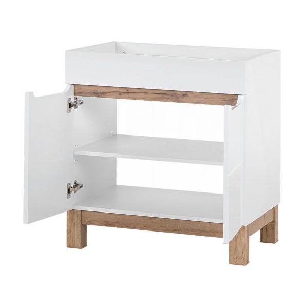 Szafka pod umywalkę stojąca 80cm biały połysk BALI WHITE