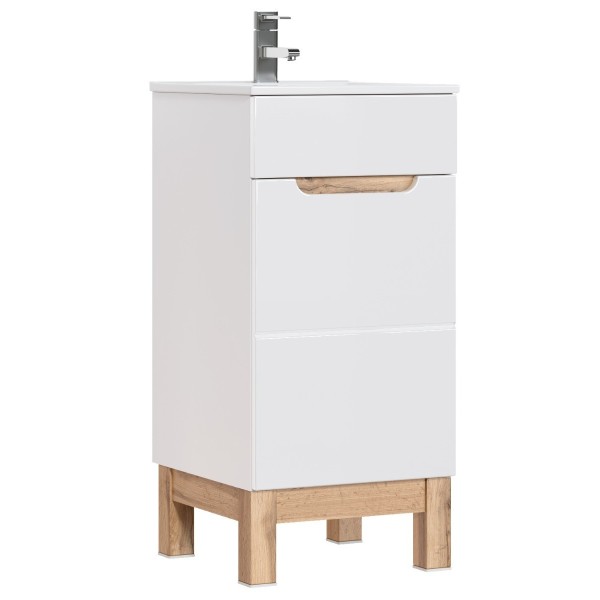 Szafka pod umywalkę biały połysk 40cm BALI WHITE 823