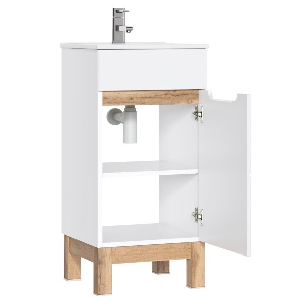 Szafka pod umywalkę biały połysk 40cm BALI WHITE 823