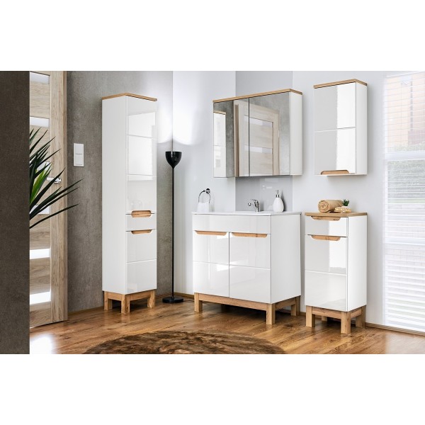 Szafka pod umywalkę biały połysk 50cm BALI WHITE 824