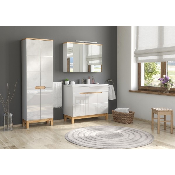 Szafka pod umywalkę biały połysk 50cm BALI WHITE 824