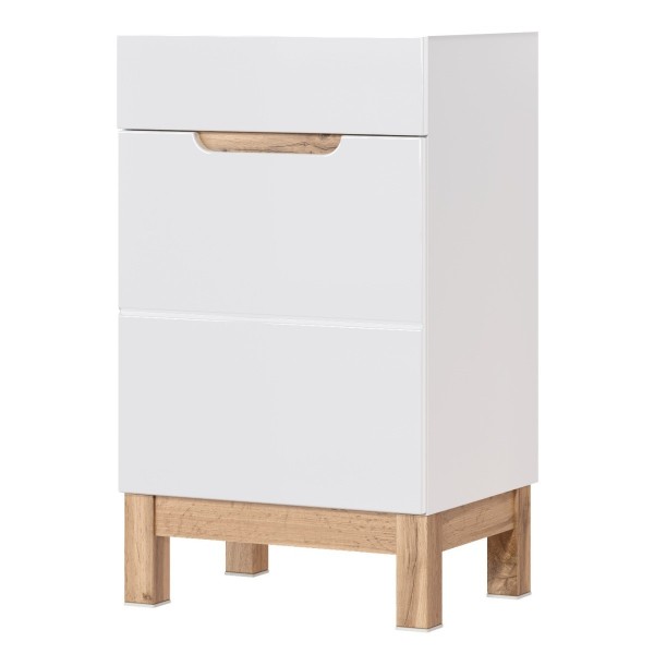 Szafka pod umywalkę biały połysk 50cm BALI WHITE 824