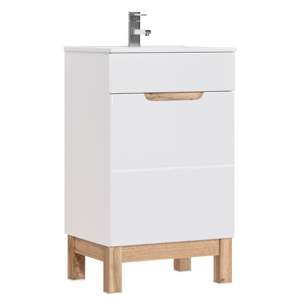 Szafka pod umywalkę biały połysk 50cm BALI WHITE 824