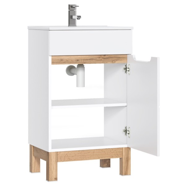 Szafka pod umywalkę biały połysk 50cm BALI WHITE 824
