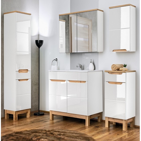 Szafka łazienkowa wisząca biały połysk BALI WHITE 810