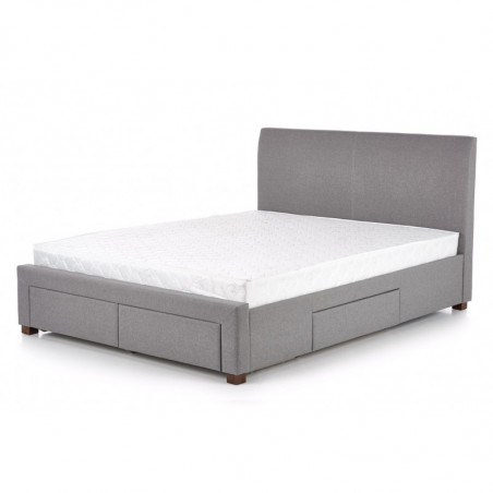 Łóżka tapicerowane z szufladami 160x200 MODENA popielate Halmar