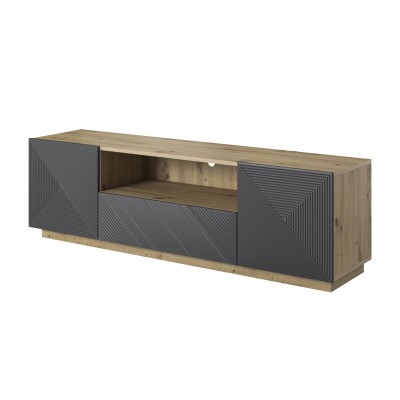 Szafka pod telewizor ASHA 167cm - dąb artisan + rivier stone mat