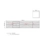 Szafka pod telewizor wisząca ASHA 200 cm dąb artisan + rivier stone mat
