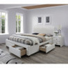Łóżko biała ekoskóra 160x200 z szufladami MODENA 2 Halmar