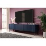 Szafka RTV NICOLE 200 cm - granat MDF / czarne nóżki