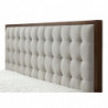 Drewniane łóżko z tapicerowanym zagłówkiem SOLOMO