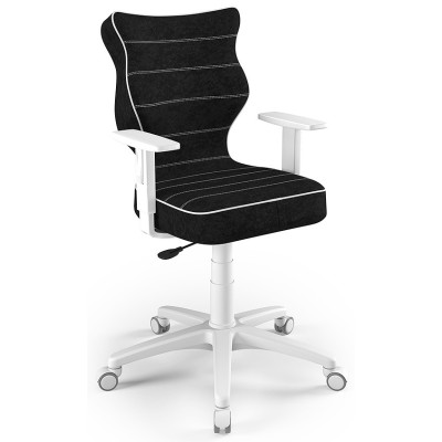 Fotel ergonomiczny obrotowy czarny Duo White VS01 rozmiar 5