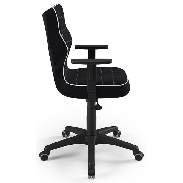 Fotel młodzieżowy na kółkach czarny Duo Black JS01 rozmiar 5