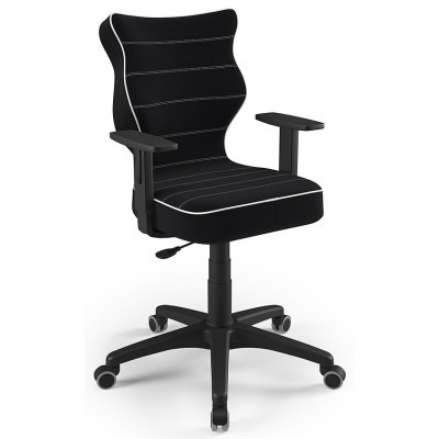 Fotel młodzieżowy na kółkach czarny Duo Black JS01 rozmiar 5