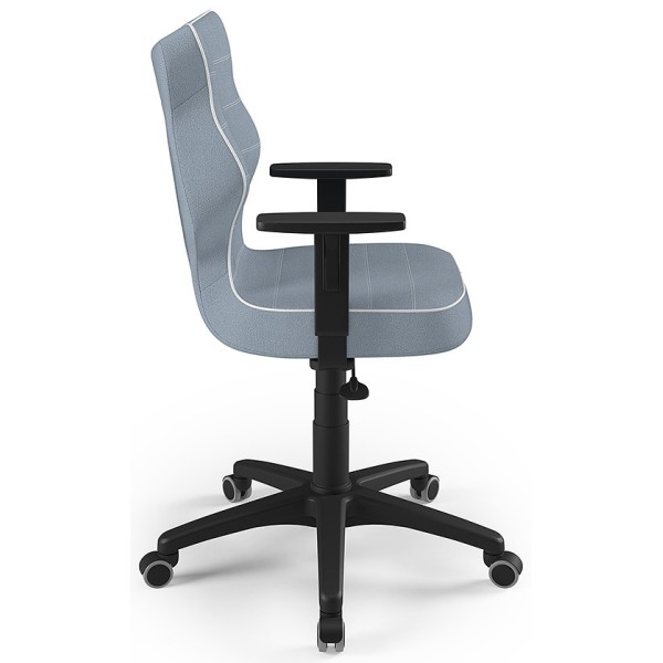Krzesło na kółkach do komputera niebieskie Duo BLACK JS06 rozmiar 5