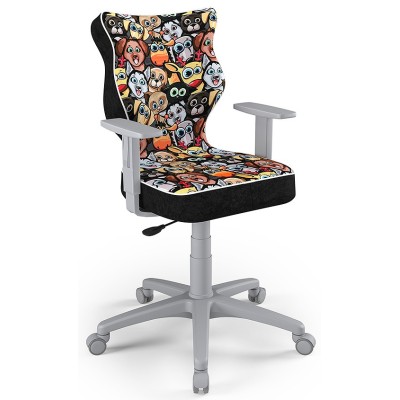 Fotel młodzieżowy ergonomiczny czarny Duo Grey ST28 rozmiar 5