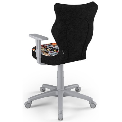 Fotel młodzieżowy ergonomiczny czarny Duo Grey ST28 rozmiar 5