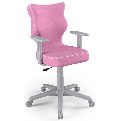 Ergonomiczny fotel młodzieżowy obrotowy różowy Duo Grey VS08 rozmiar 5