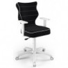 Fotel młodzieżowy ergonomiczny czarny Duo White JS01 rozmiar 6