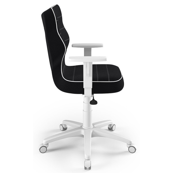 Fotel młodzieżowy ergonomiczny czarny Duo White JS01 Entelo