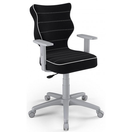 Ergonomiczny fotel do biurka czarny Duo GREY JS01 rozmiar 6