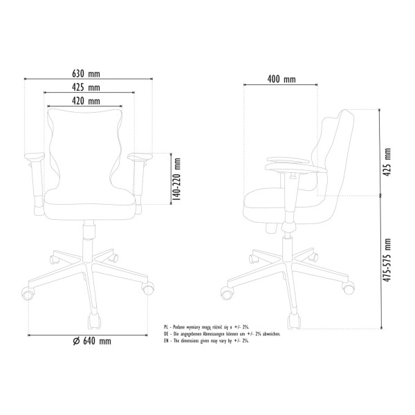 Elegancki fotel do biura antracytowy Perto White DC17 Entelo